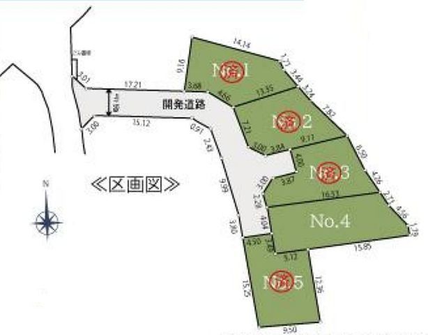 間取図/区画図:【駅徒歩13分の好立地!土地広々47坪!】建築条件無しですのでお好きなハウスメーカーで建築できます!