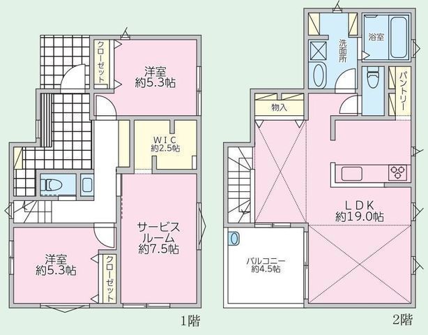 間取図/区画図:【外壁ガルバリウム鋼板!ZEH水準の省エネ対応住宅!】駐車場2台可能!