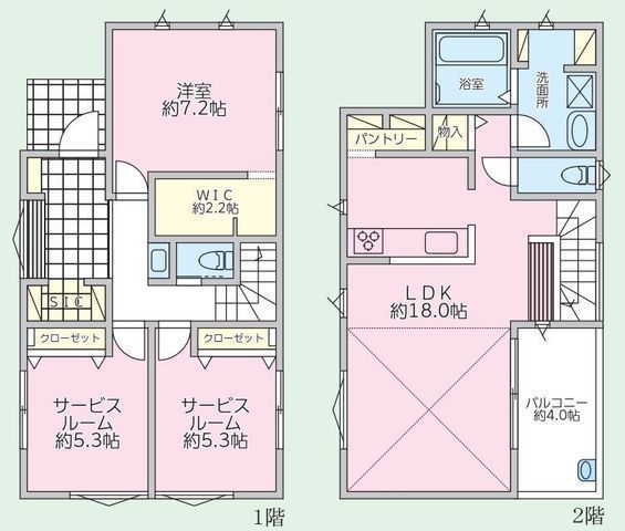 間取図/区画図:【外壁ガルバリウム鋼板!ZEH水準の省エネ対応住宅!】駐車場2台可能!