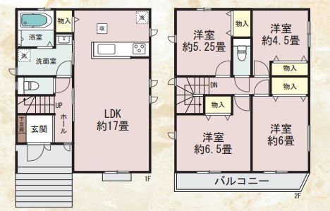 間取図/区画図:【駅徒歩10分の好立地!安心の耐震構造住宅・性能評価書付!】南道路で陽当り良好、駐車場2台可能!完成済ですので即内覧・入居できます!