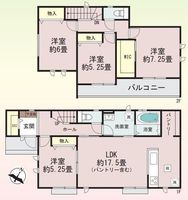 間取図/区画図:【安心の耐震構造住宅、性能評価書付！駐車場並列3台可能！即内覧・入居できます！】