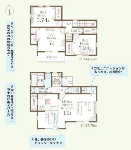 間取図/区画図:【安心の耐震構造住宅、性能評価書付!収納豊富で広く使える間取です!】