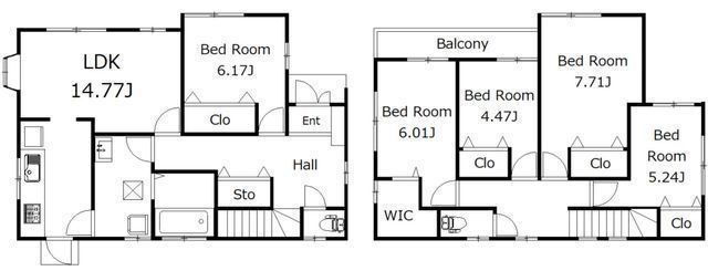 間取図/区画図:【旧相鉄分譲地!土地47坪、建物35.6坪!ゆったり5LDK+WIC!】