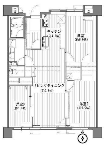 間取図/区画図:【人気の茅ヶ崎駅徒歩1分の好立地!商業施設や小学校等近く利便性よい立地!】南向き8階部分!フルリノベーション物件です!