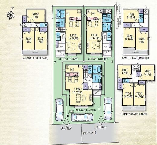 間取図/区画図:【駅徒歩15分の徒歩圏、小中学校徒歩8分以内!コンビニ目の前で生活便利!】