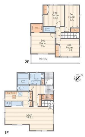 間取図/区画図:【全3棟の分譲住宅!駅徒歩12分、駐車場2台可能!】近隣施設充実で生活大変便利な立地です!モデルハウスございます!