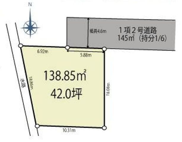 間取図/区画図:【公園やコンビニ、スーパー近く生活便利な立地です!】建築条件無しですのでお好きなハウスメーカーで建築できます!