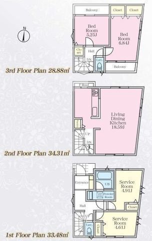 間取図/区画図:【駅徒歩12分の好立地!全4棟の分譲住宅!近隣施設充実で生活便利な立地!】食洗機や浴室乾燥機など設備充実!充実のアフターサービス!