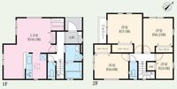 間取図/区画図:【角地につき解放感ある立地！安心の耐震構造住宅、性能評価書付戸建！】南西側も隣地通路で陽当たり良好！駐車場2台可能です！