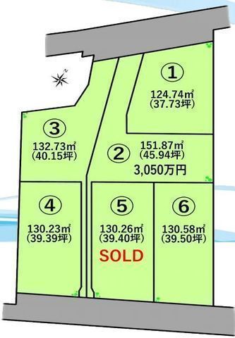 間取図/区画図:【全6区画の分譲地!駅徒歩12分、近隣施設充実で生活便利な立地です!】建築条件無しですのでお好きなハウスメーカーで建築できます!