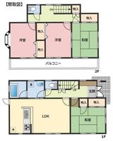 間取図/区画図:【南東角地につき陽当たり良く解放感ある立地！駐車場並列3台可能です！】リフォーム済で建物7綺麗です！全室南西向き！