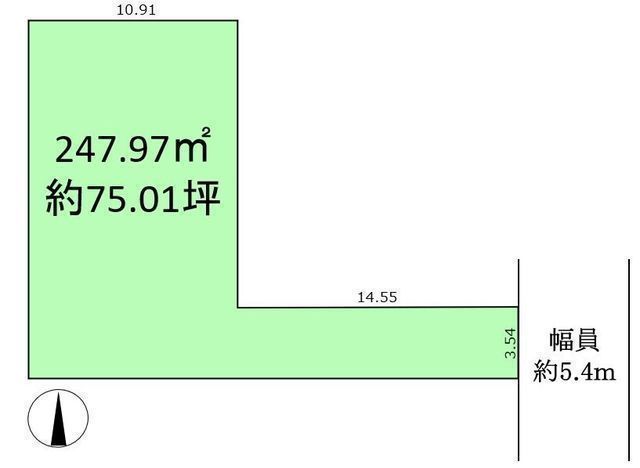 間取図/区画図:【田園都市線始発駅の中央林間駅徒歩7分!土地約75坪!】建築条件無しですのでお好きなハウスメーカーで建築できます!