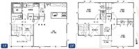 間取図/区画図:【人気の辻堂駅徒歩14分！土地ゆったり44.5坪！】駐車場3台可能！LDK20帖、主寝室8帖、全室二面採光！吹抜けで解放感ある間取です！