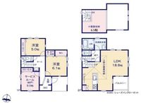間取図/区画図:【人気の辻堂駅利用可能！LDK18帖、主寝室6帖！】駐車場2台可能！全室収納や小屋裏収納で広く使える間取！近隣施設充実で生活便利な立地です！