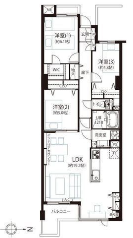 間取図/区画図:【ペット3匹まで可!駅まで徒歩8分、スーパー徒歩1分圏内の好立地です!】最上階につき眺望良好!解放感のあるお部屋です!リノベーション済で標準設備充実!