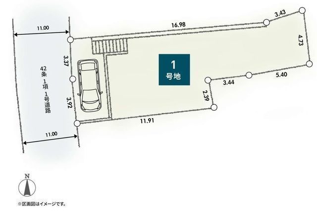 間取図/区画図:【駅徒歩3分の好立地!近隣施設充実で生活便利な立地です!】建物フリープランですのでお好きな間取で建築できます!