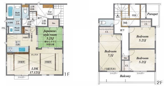 間取図/区画図:4号棟間取り【安心の耐震等級3+制震!建設・設計住宅性能評価付!長期優良住宅!】駅まで徒歩圏内!うれしいカースペース2台可!南向き接道6mで陽当り良好です!