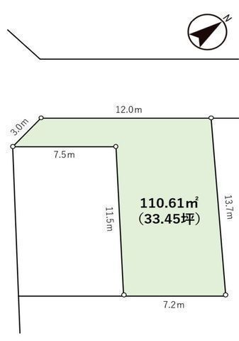 間取図/区画図:【土地ゆったり33坪!】建物フリープランですのでお好きな間取で建築できます!条件外しご相談ください!