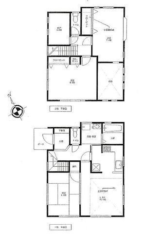 間取図/区画図:【角地につき陽当たり良好!駅徒歩10分の好立地!駐車場2台可能!】吹抜けで解放感のあるリビング!小屋裏収納・納戸で収納豊富!建物綺麗にお使いです!