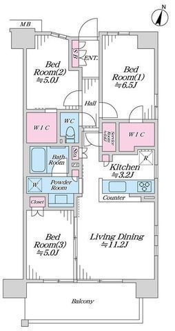 間取図/区画図:【2沿線利用可能の大和駅まで徒歩14分!南東向き角部屋で陽当り良好!】ペット飼養可!収納も豊富です!リフォーム済で即内覧していただけます!