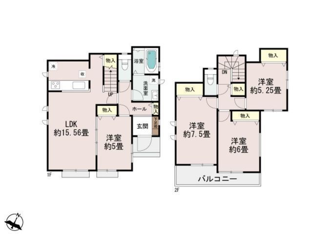 間取図/区画図:【安心の耐震構造と住宅性能評価書付き!家族のニーズに合わせた多彩な間取り】車の通り抜けがなく静かな環境!全戸4LDKで子ども部屋もしっかり確保できます!
