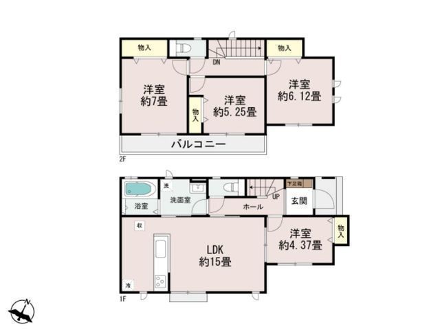 間取図/区画図:【安心の耐震構造と住宅性能評価書付き!家族のニーズに合わせた多彩な間取り】車の通り抜けがなく静かな環境!全戸4LDKで子ども部屋もしっかり確保できます!