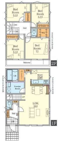 間取図/区画図:【カースペース並列2台可！南側道路に面しているため陽当たり良好！】20帖以上の広々リビングでリラックス！整理整頓に悩まされることのないゆとりの収納スペース