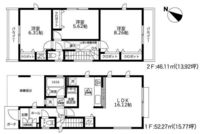 間取図/区画図:【二面バルコニーで解放感ある間取！LDK16帖、主寝室8帖のゆとりの間取！】浴室テレビやカードキー等設備充実！小屋裏収納でお部屋スッキリ！モデルハウス有！