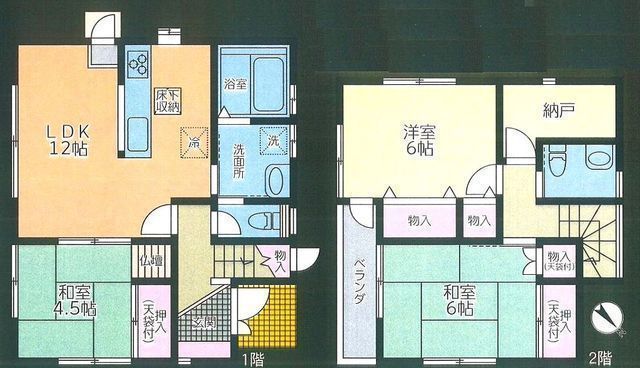 間取図/区画図:【既存住宅瑕疵保険加入、検査適合証取得済み!内外装リフォーム済で建物綺麗です!】全室収納・納戸もあり広く使える間取!即内覧・入居できます!