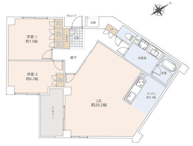 間取図/区画図:【LDK23.5帖!全室6帖以上で広々とした間取りです!】ペット飼育可能、オートロック、宅配ボックス有!人気の茅ヶ崎駅利用可能です!