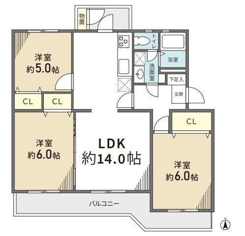 間取図/区画図:【最上階角部屋につき陽当たり眺望良好!室内フルリノベーションマンション!】駅・スーパー・コンビニ徒歩6分以内!即内覧可能です!