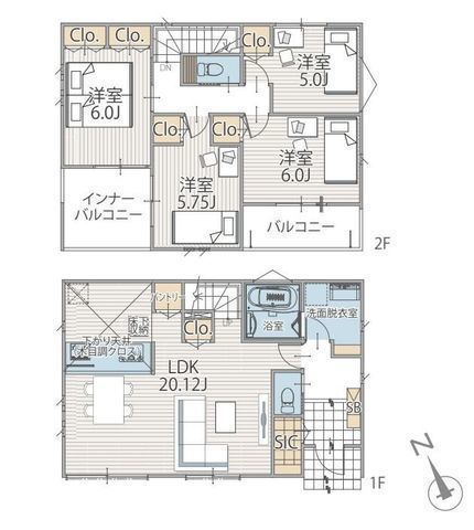 間取図/区画図:【全7棟の分譲住宅!湘南モールフィルまで徒歩10分の好立地!】収納豊富・南側ワイドバルコニーで広く明るい間取です!即内覧できます!