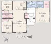 間取図/区画図:【トリプルWICで収納豊富！安心の耐震構造住宅、性能評価書付戸建！】コンビニ、ドラッグストア、小学校徒歩7分以内！モデルハウスございます！