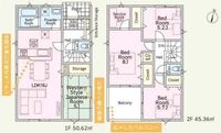 間取図/区画図:【2線利用可、人気の茅ヶ崎駅利用！全8区画の分譲地！】カースペース2台可！教育施設や公園が近く子育て世代にやさしい環境ほっと落ち着く畳コーナーあり◎