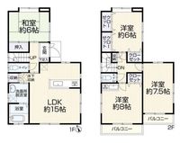 間取図/区画図:【全室6帖以上の4LDK再生住宅！小学校まで徒歩7分の好立地です！】敷地ゆったり38.5坪！南向きバルコニーで陽当り良好！解放感のある庭付き！