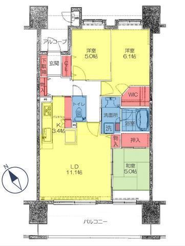 間取図/区画図:【相武台前駅まで徒歩13分の好立地!南西向きにつき陽当たり・眺望良好!】安心の新耐震基準マンション!ペット飼養可です!リフォーム済みで即内覧できます!
