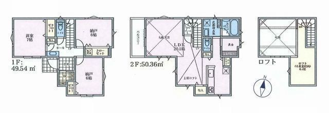 間取図/区画図:【香川駅まで徒歩5分!全10棟の開発分譲地!自然豊かな住環境】広いLDKは解放感たっぷり光溢れる勾配天井!2階リビングで周囲を気にせずリラックス