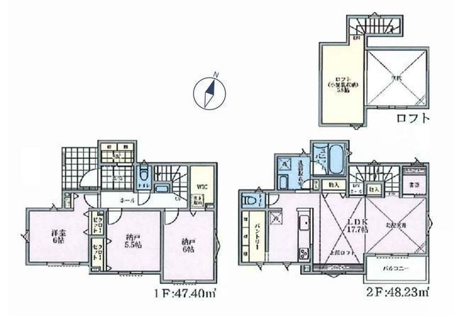 間取図/区画図:【香川駅まで徒歩5分!全10棟の開発分譲地!自然豊かな住環境】広いLDKは解放感たっぷり光溢れる勾配天井!2階リビングで周囲を気にせずリラックス