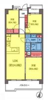 間取図/区画図:【茅ヶ崎駅・北茅ヶ崎駅まで徒歩圏内！2面バルコニーで陽当り・通風良好！】ペット飼養可！周辺環境充実の暮らしやすい立地リフォーム済みで即内覧できます！