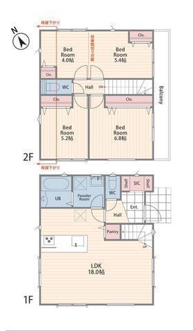 間取図/区画図:【カースペース2台可!立場駅まで徒歩15分の好立地】周辺買い物施設が豊富小中学校徒歩圏内車通りが少なくお子様も安心の閑静な住宅街ミラブル搭載物件
