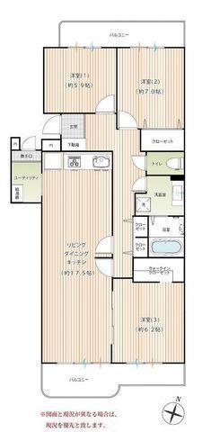 間取図/区画図:【南向き・陽当たり良好!茅ヶ崎駅徒歩9分の3LDK!】フルリノベーション済みの住まい北茅ヶ崎駅徒歩6分と2駅が利用可!イオン茅ヶ崎中央店まで徒歩4分