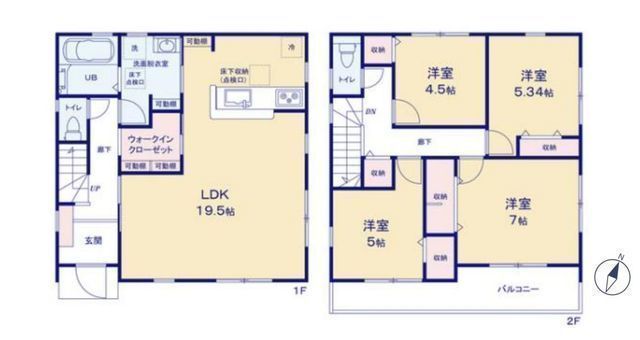 間取図/区画図:【安心の性能評価を取得した、全8棟の新築分譲住宅】パントリーやセカンドバルコニーなど、快適な暮らしをサポートする設備も充実。