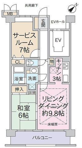 間取図/区画図:【公園目の前・南東向きで住環境良好!リビングダイニング床暖房付き!】コンビニスーパー徒歩7分以内、小学校まで徒歩11分!ペット飼育可能です!
