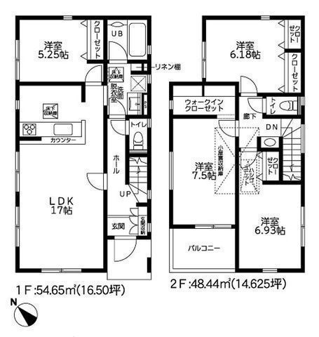 間取図/区画図:【全4棟の分譲住宅!南西向き・前面道路幅員7mで陽当り良好!駐車場並列2台可能です!】玄関カードキーや浴室テレビなど充実の設備!モデルハウスございます!