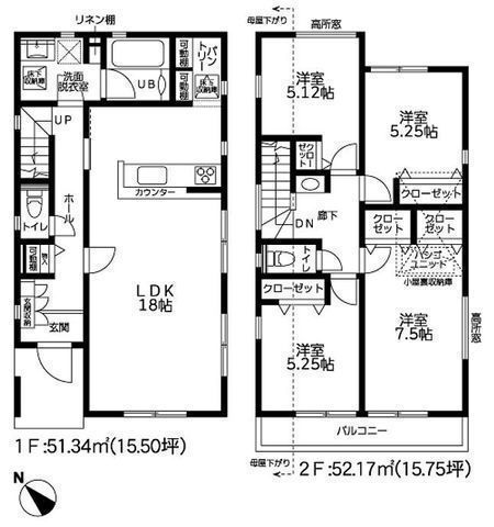 間取図/区画図:【全4棟の分譲住宅!南西向き・前面道路幅員7mで陽当り良好!駐車場並列2台可能です!】玄関カードキーや浴室テレビなど充実の設備!モデルハウスございます!