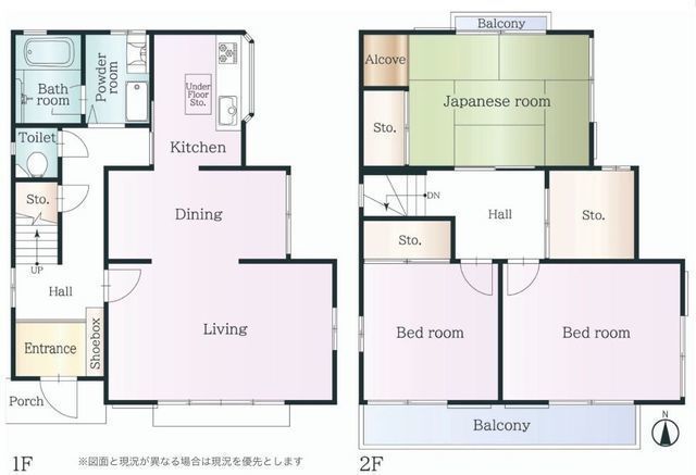 間取図/区画図:【南側のお庭と開放的な眺望が魅力。善行駅徒歩15分の3LDK】カースペース小型車収納可能住人以外の車の進入も少なく、小さなお子様を持つご家庭にも安心