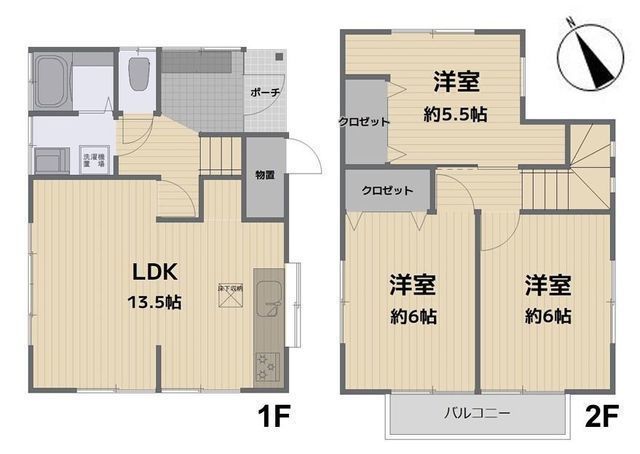 間取図/区画図:【耐震補強済!フルリノベ戸建3LDK。新規内外装で安心の新生活を】北茅ヶ崎駅まで徒歩26分教育施設が近く子育て世代にやさしい環境