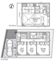 間取図/区画図:【人気の茅ヶ崎駅徒歩16分！耐震・耐久性に優れたツーバイフォー住宅！】床暖房・食洗機・スマートキーなど設備充実！茅ヶ崎海岸まで徒歩8分で住環境良好です！