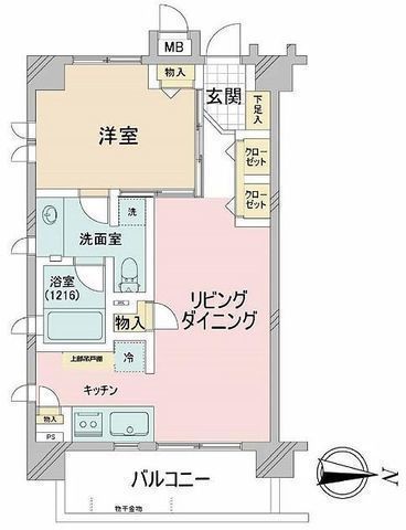 間取図/区画図:【人気の片瀬江ノ島駅徒歩8分!海まで徒歩1分のリフォーム済マンション!】海を臨める屋上オーシャンプールなど共有設備充実!空室につき即内覧可能です!