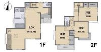 間取図/区画図:【土地42坪！内外装フルリフォーム戸建！収納豊富な3LDK！】全室二面採光で陽当り通風良好！即内覧・入居可能です！コンビニ徒歩5分、小学校徒歩9分！